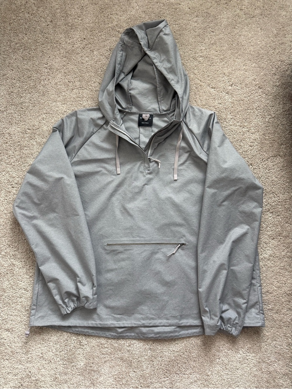 REI Co-op Gray Pullover Hooded Windbreaker